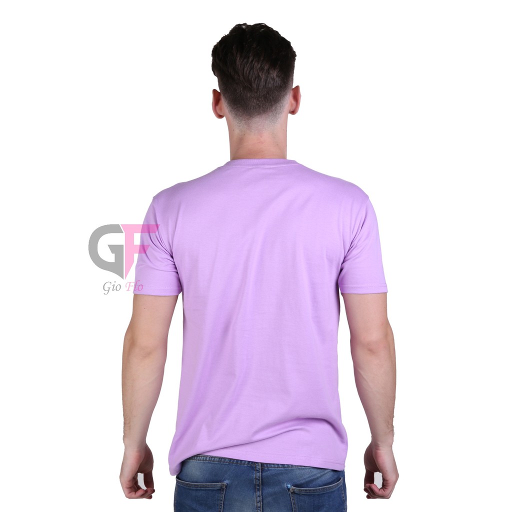GIOFLO Baju Kaos Pria Tshirt Casual Lengan Pendek Ungu Muda / PLS 181