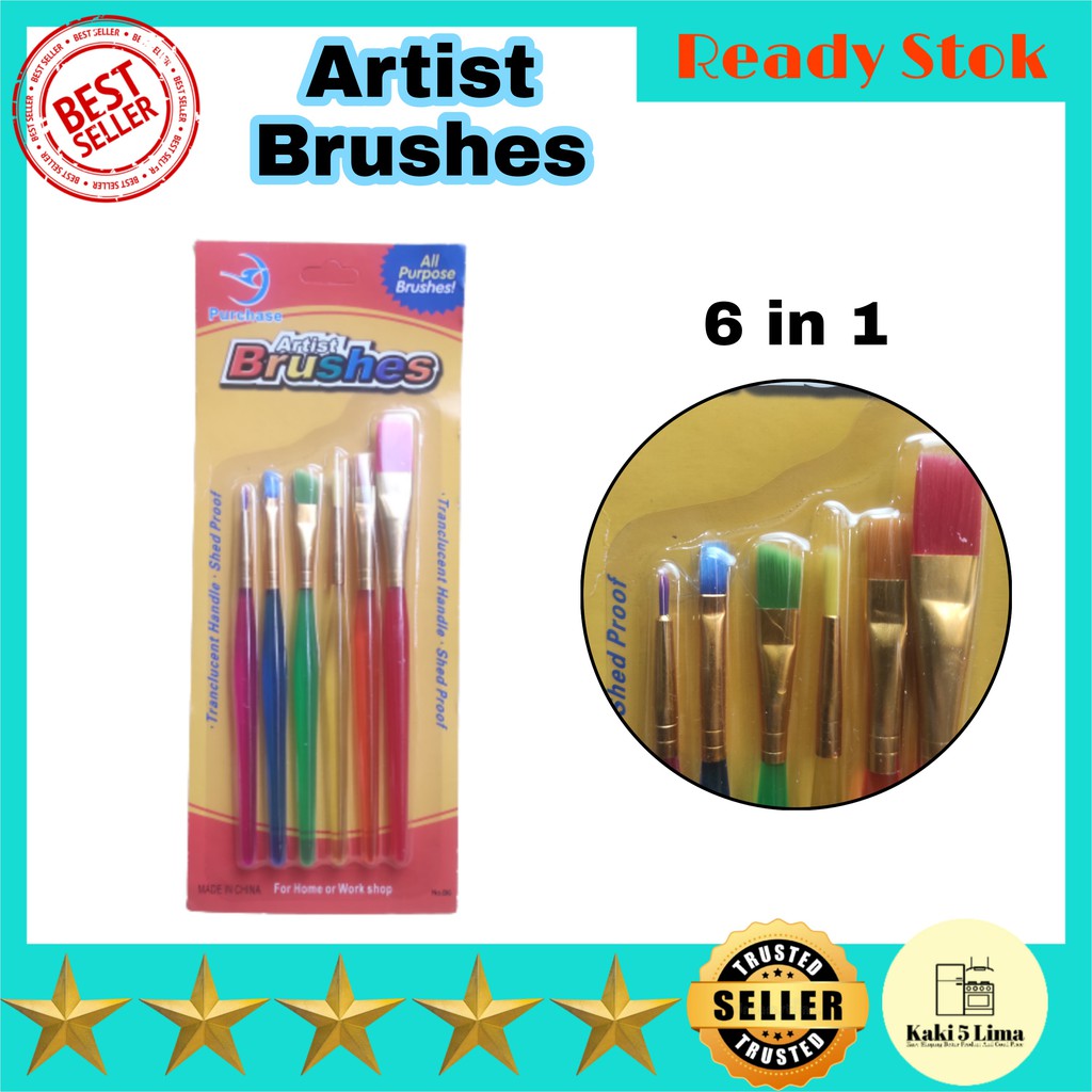 

COD 6 Pcs Kuas Kue Artist Brush Kuas Dekorasi Set