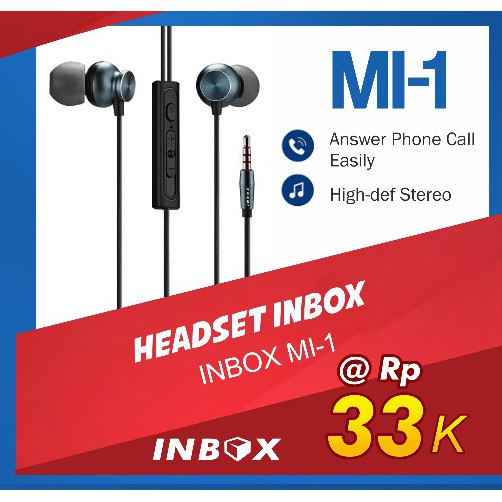 HEADSET EARPHONE INBOX MI-1 1.3M