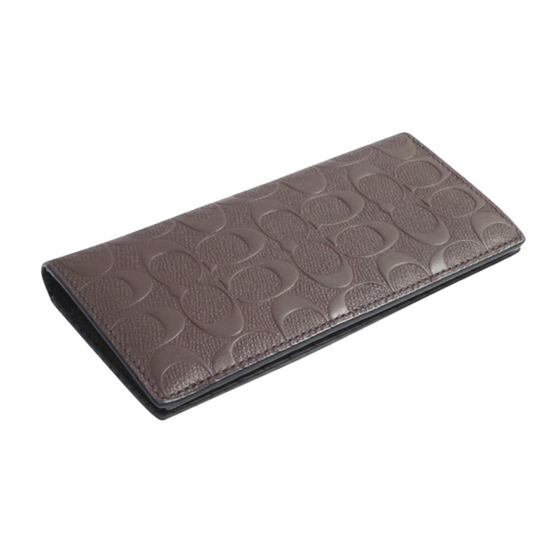 Coach Long Wallet Brown Embossed