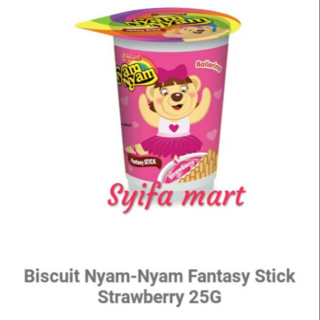 

biskuit Nyam-Nyam fantasy stik strawberry 25g