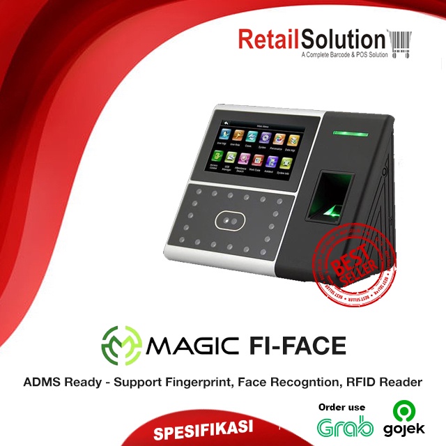 MAGIC FI-FACE ADMS Fingerprint &amp; Face Recognition RFID - Mesin Absensi Sidik Jari Wajah Smart Card