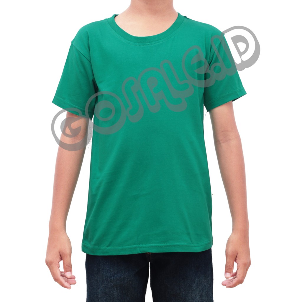 KAOS KATUN/COTTON ANAK POLOS HIJAU FUJI LENGAN PENDEK