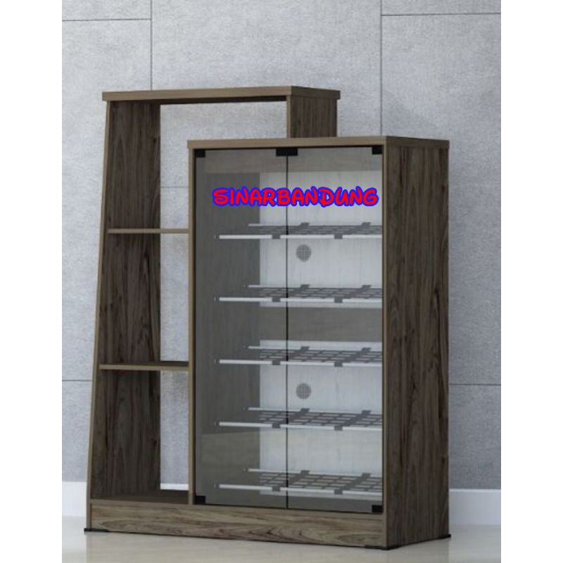 RAK SEPATU KACA ADA RAK SERBAGUNA TEMPAT HELM