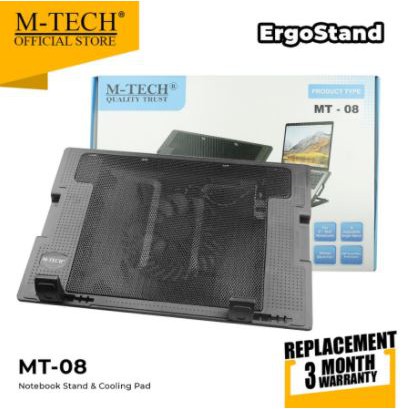 Cooling pad laptop m-tech 1 fan mesh ergostand mt08 mt-08 - coolingpad cooler pad - pendingin notebook