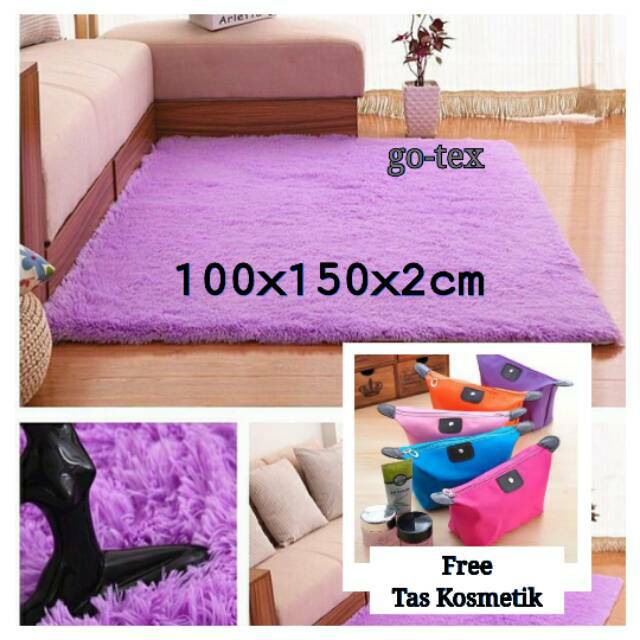 ( FREE TAS KOSMETIK ) Karpet Bulu rasfur lembut dan empuk 
