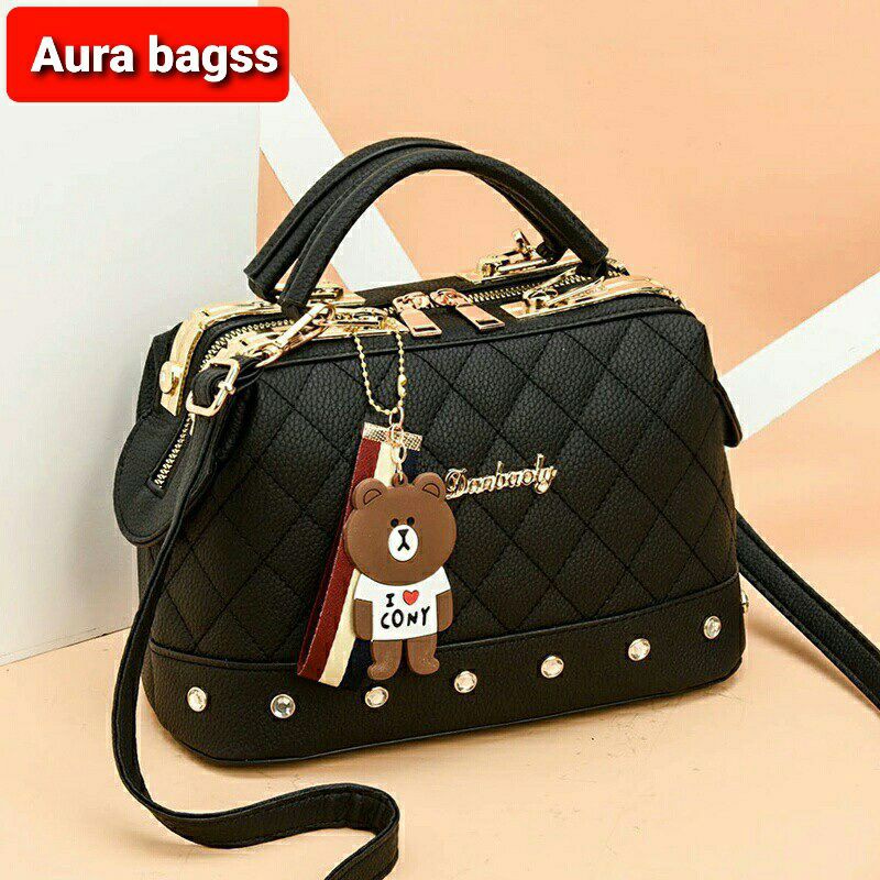 &quot;aurabagss&quot; - Tas Wanita Tas Selempang Top Handle Denice &quot;TAEYON&quot;/ Tas Doctor / Tas Selempang Wanita Motif Bordir Timbul Terbaru 2023