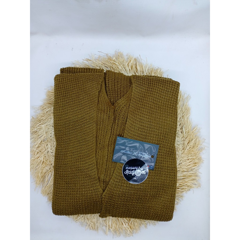 Cardigan Rajut Oversize Lavella premium 7 gauge by Galleraj-BRONZE/COKLAT MANIS