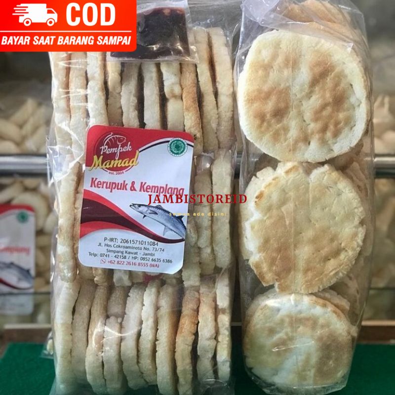 

(JAMBISTOREID) JAMBI LANGSUNG KIRIM Kemasan Baru Harga Lebih Ekonomis Kemplang Badak Panggang Asli Ikan Tenggiri Kerupuk Krupuk Pempek Mamad Oleh-Oleh Khas Jambi