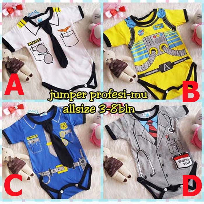 Baju Bayi Laki Laki Jumper Bayi Lucu Profesi