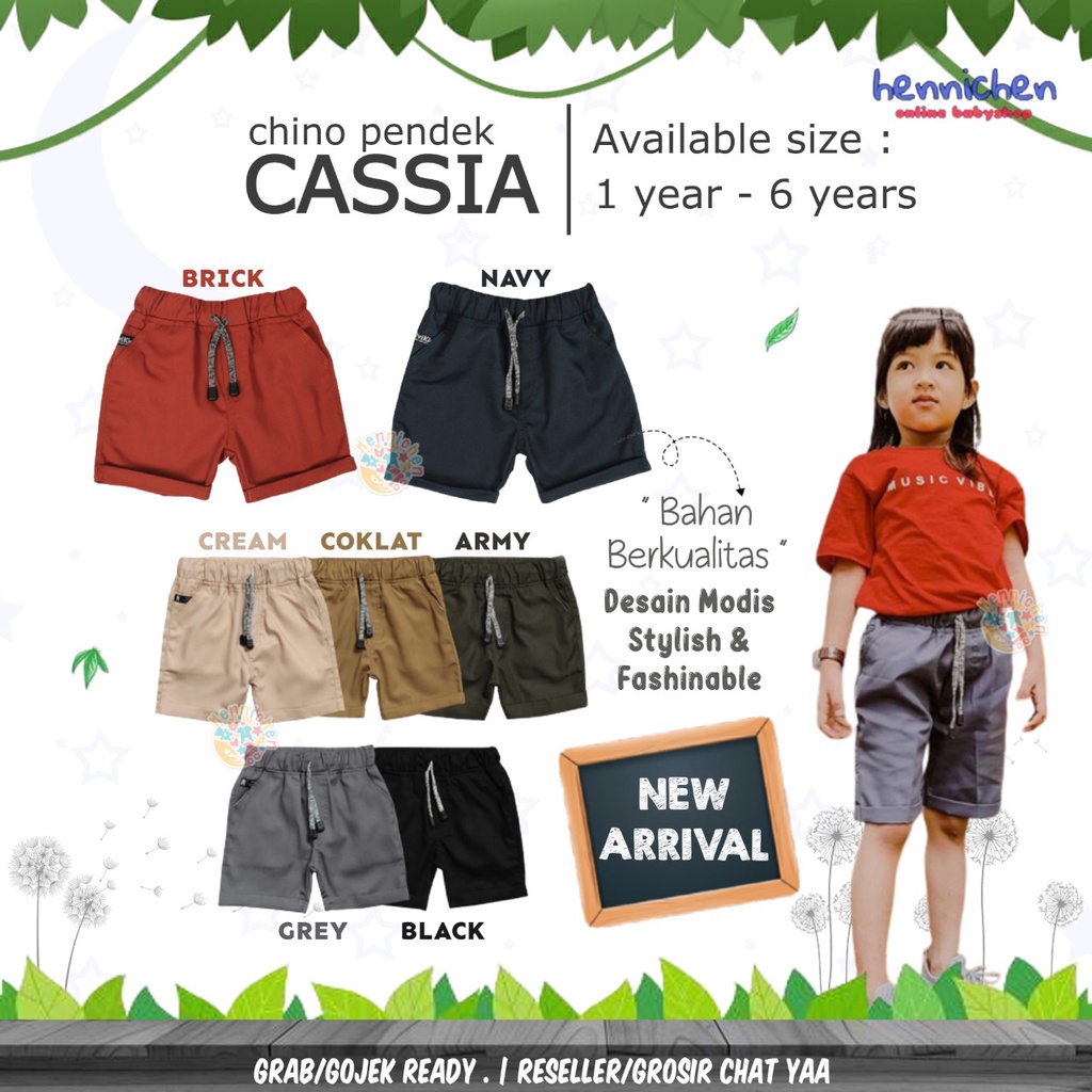 Celana Anak Laki-Laki Celana Pendek Chino CHINOS Pendek Cassia (1-8 Tahun) OVIKIDS