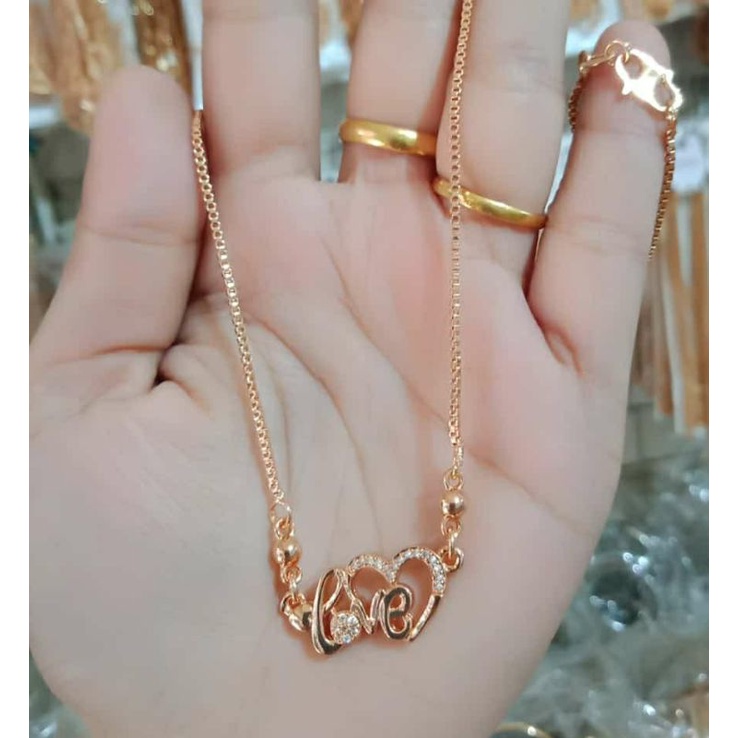 Fourfashion Kalung Dewasa Xuping Love Permata Lapis Emas HH121