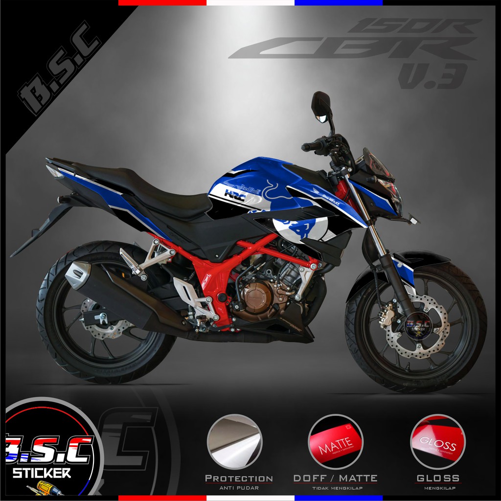 Decal FULL BODY Sticker CB 150R / CB150R / NEW 2018 CB 150R V.3 Motif Banteng HRC Blue
