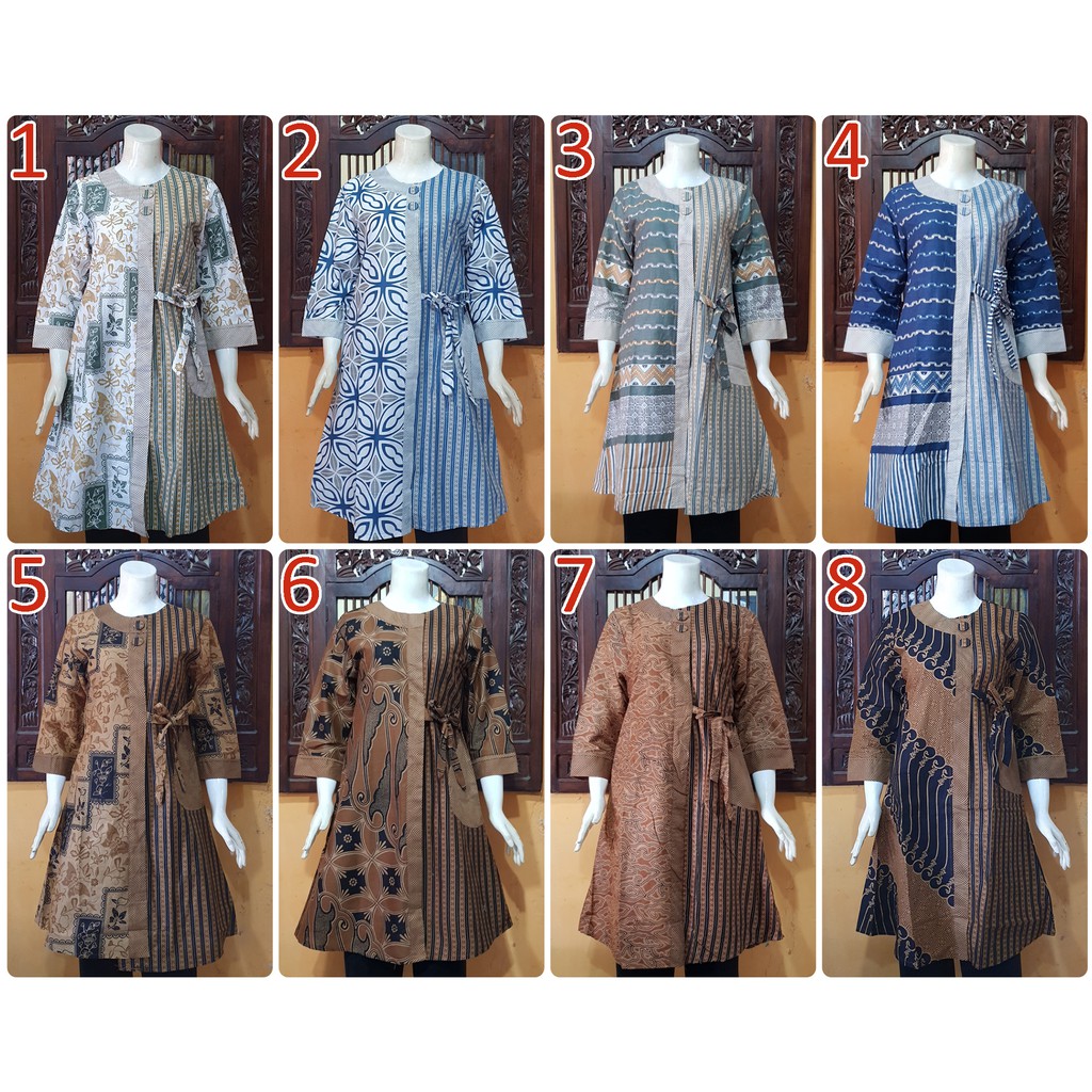 Batik Dress Tunik Wanita MOSA. Tali Samping Modern Motif ...