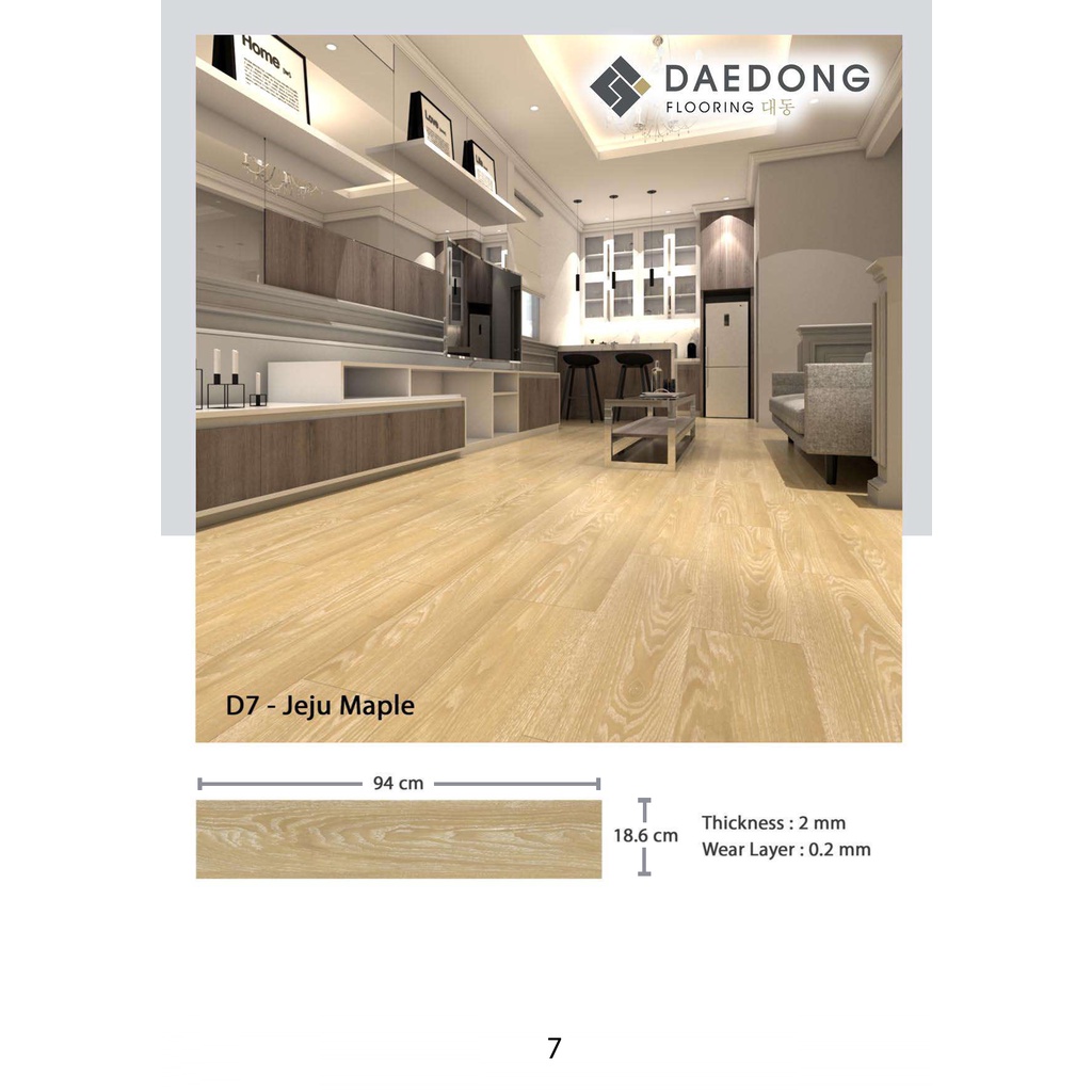 Lantai Kayu Vinyl Daedong Tebal 3mm