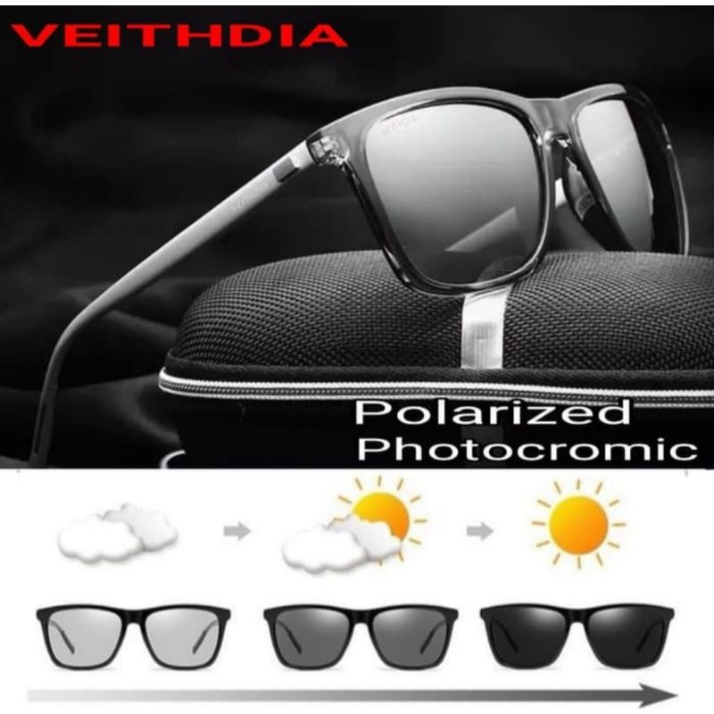 Glasses Veithdia Photocromic Polarized 6108 Kacamata
