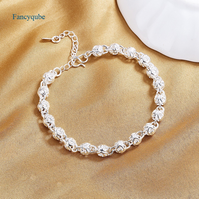 Fancyqube Gelang Sterling Silver 925 Hias Manik-Manik Untuk Wanita