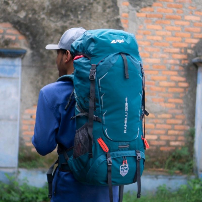 Tas Carrier Keril Arei Ramelu 60+5L Include Raincover  - rei ramelu 65 liter - Arei ramelu 60+5L