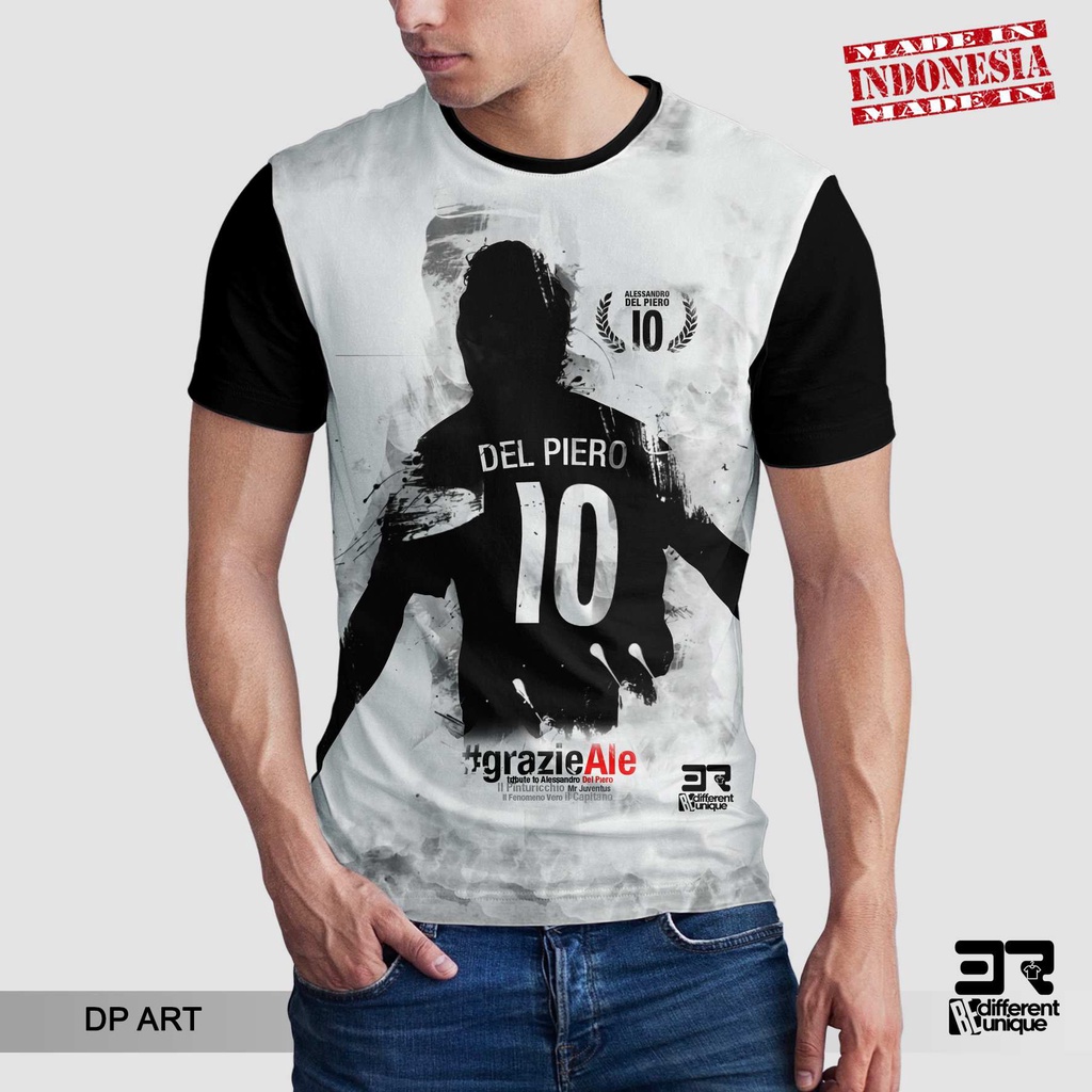 [ COD ] KAOS PRINTING GAMBAR TEAM SEPAKBOLA JUVENTUS DEL PIERO ART - BAJU SEPAK BOLA JUVE DISTRO ORI