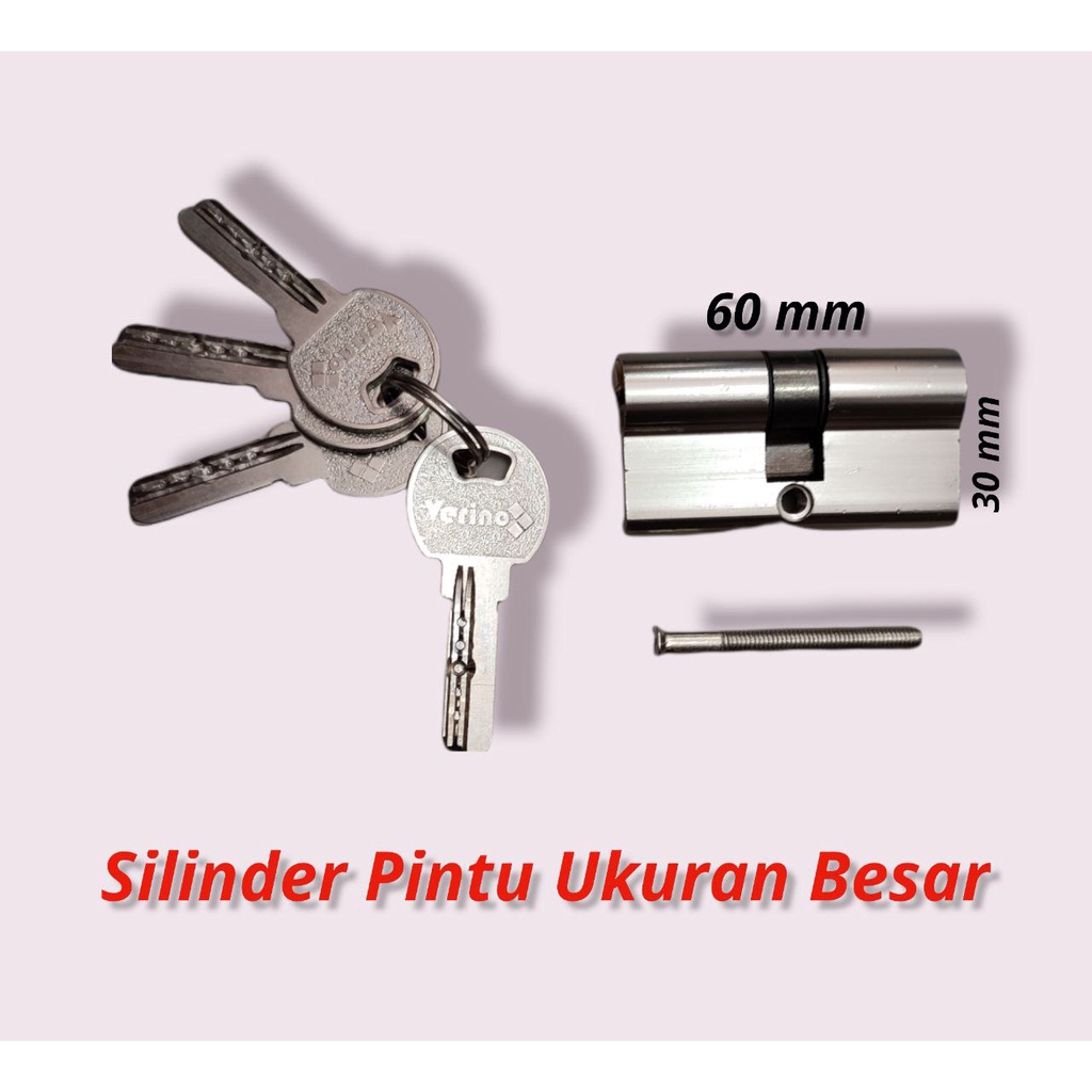 Silinder Kunci / Anak Kunci Pintu Ukuran Besar 60 mm Kuningan Asli