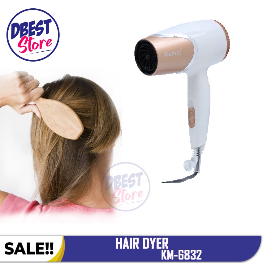 Bisa COD - Hair Dryer KEMEI KM 6832/KM-6832 Professional Hairdryer Lipat Pengering Rambut