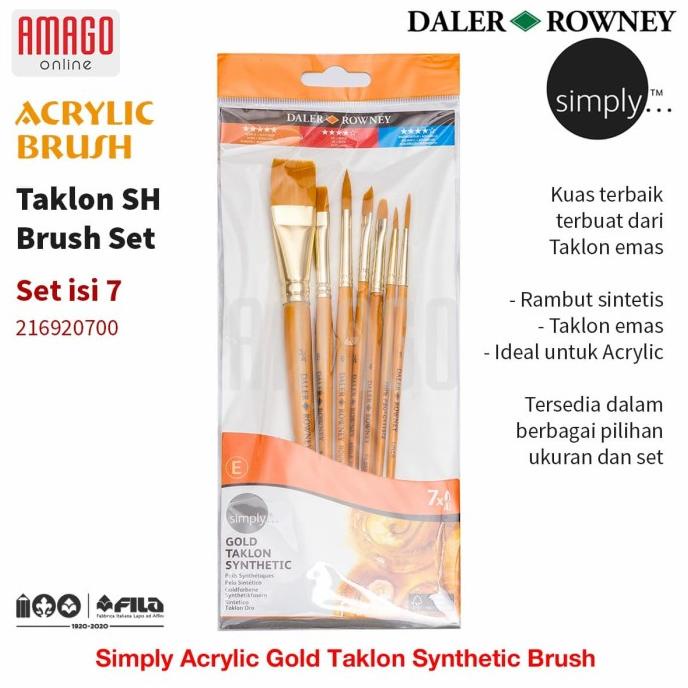 

Daler-Rowney - Simply Acrylic Gold Taklon Brush Set 7 Pcs
