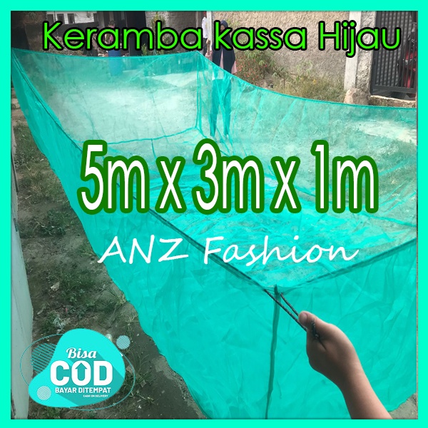 Keramba Waring Ikan Kassa Hijau untuk lele hapa ikan burayak ukuran 5x3x1