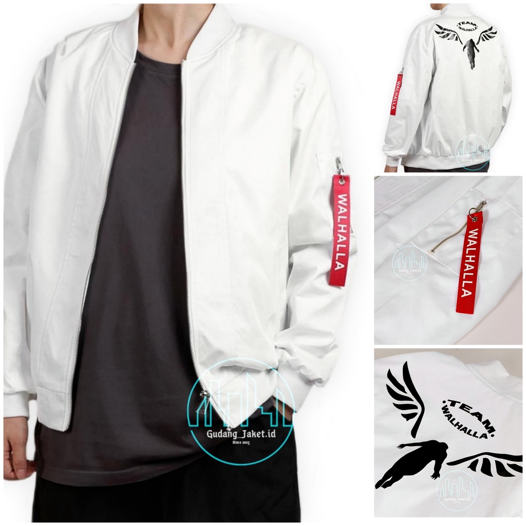 Jaket Bomber VALHALLA TOKYO REVENGERS Anti Air / Bomber VALHALLA TEAM WALHALLA GENG MANJI Bahan TASL