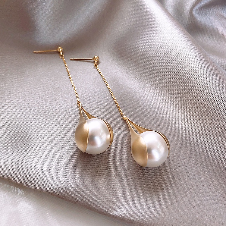 2020 baru fashion anting-anting Korea elegan tinggi rasa panjang mutiara earbud anggun online influe