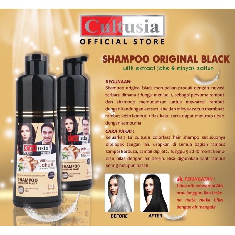 Jual CULTUSIA COLORING SHAMPOO ORIGINAL BLACK 160ml | Shopee Indonesia