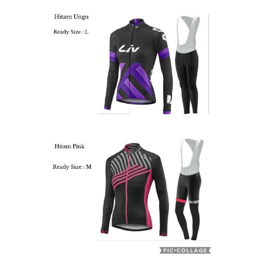 Set Jersey Baju sepeda Lengan Panjang Wanita / Set Long Suit Jersey LIV L022