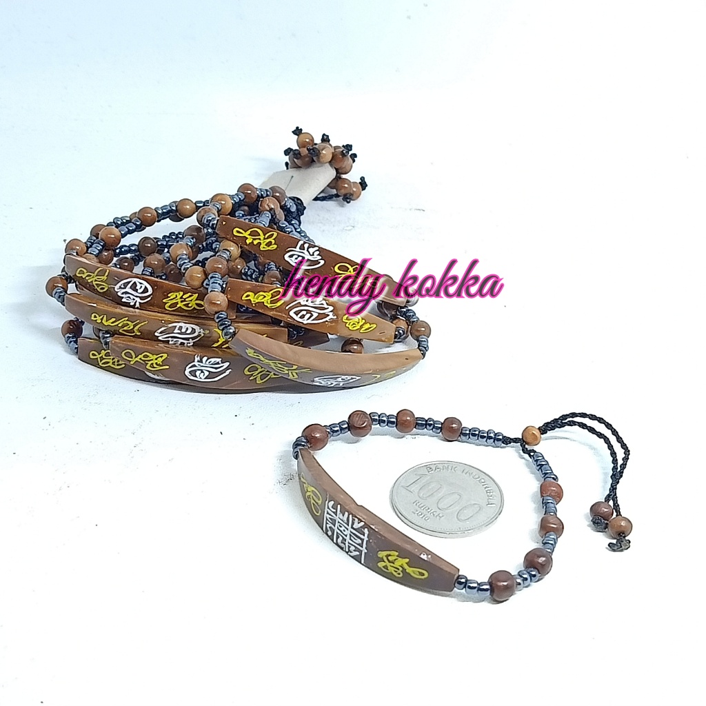 GROSIR 10pcs gelang kokka kaukah kaoka plat manik ukir CLKT