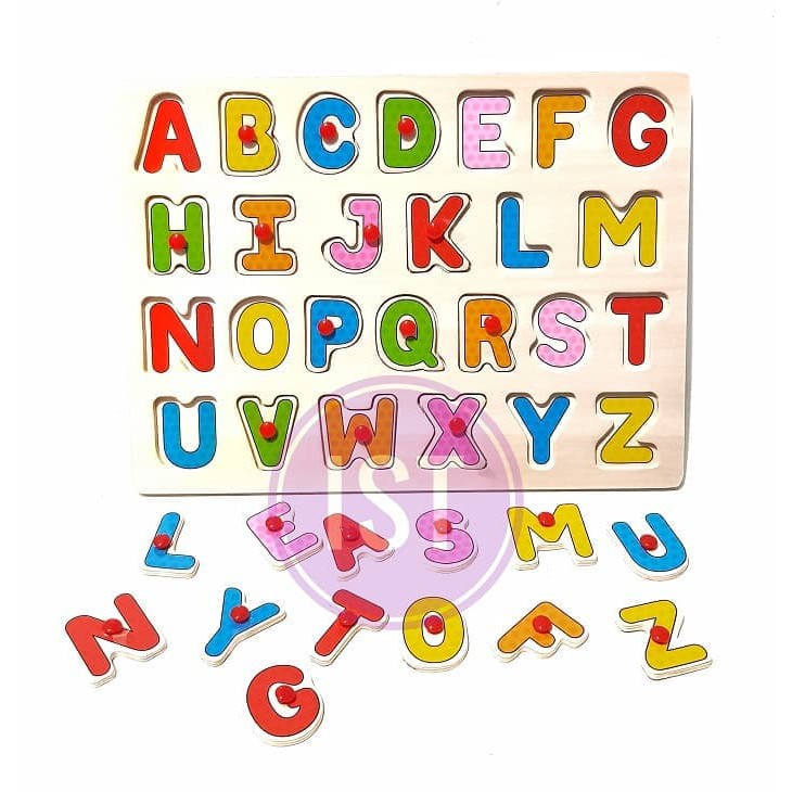 mwn.toys Puzzle Papan Kayu Huruf Besar Background No.2305-210