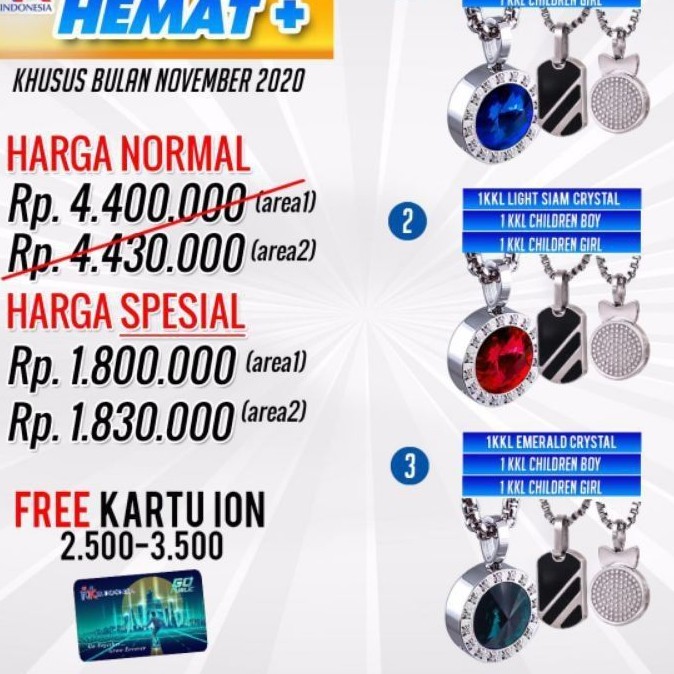 PAKET DAHSYAT KK LIFORCE DEWASA DAN ANAK ANAK FREE KARTU ION