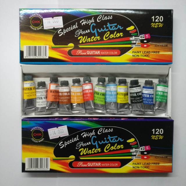 

Cat air Polar Quitar 120 1 set 12 warna peralatan melukis alat lukis
