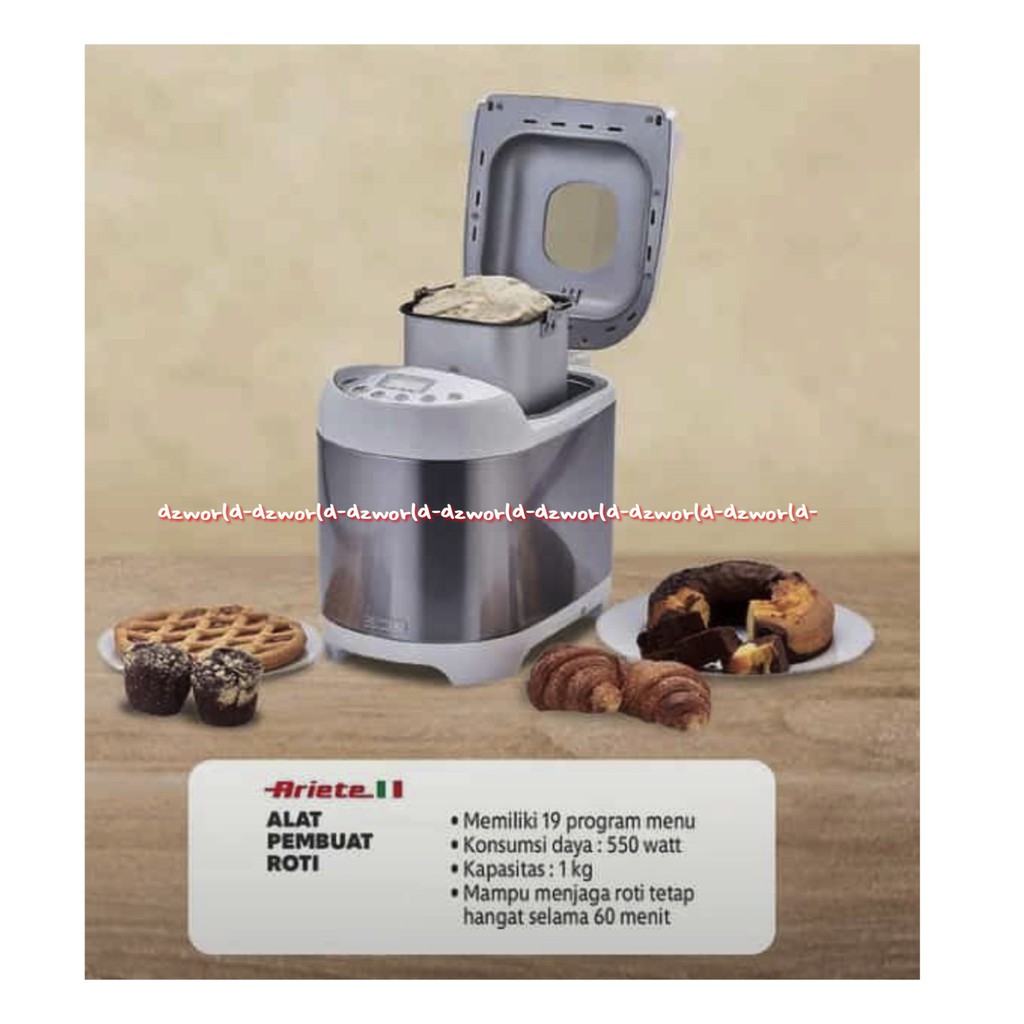 Ariete Bread Maker 1kg Alat Masak Pembuat Roti dan Selai Digital Ariette Breadmaker Bread makers Peralatan Pengaduk Membuat Adonan Roti