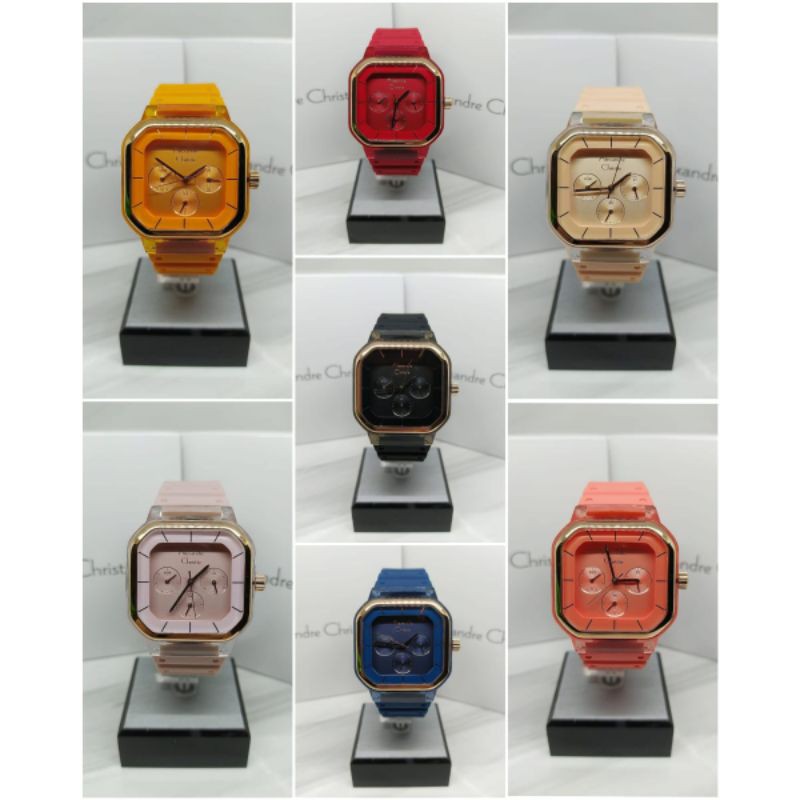 jam tangan wanita alexandre christie 2811 AC2811 AC2811 tali karet Original Garansi Resmi Mesin