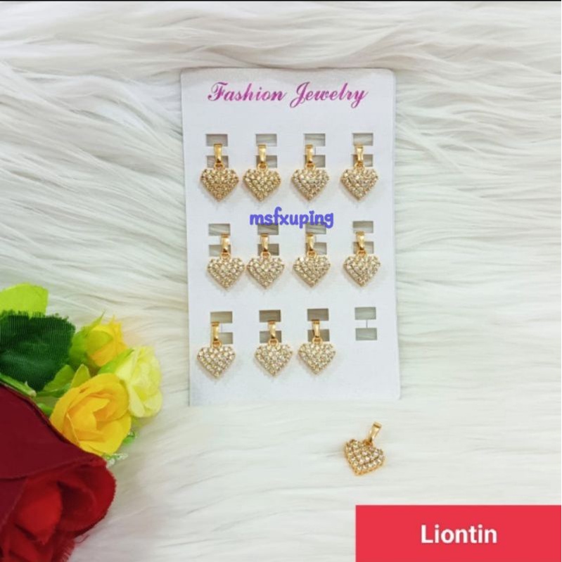 Liontin xuping model love lapis emas aksesoris fashion wanita AC1191