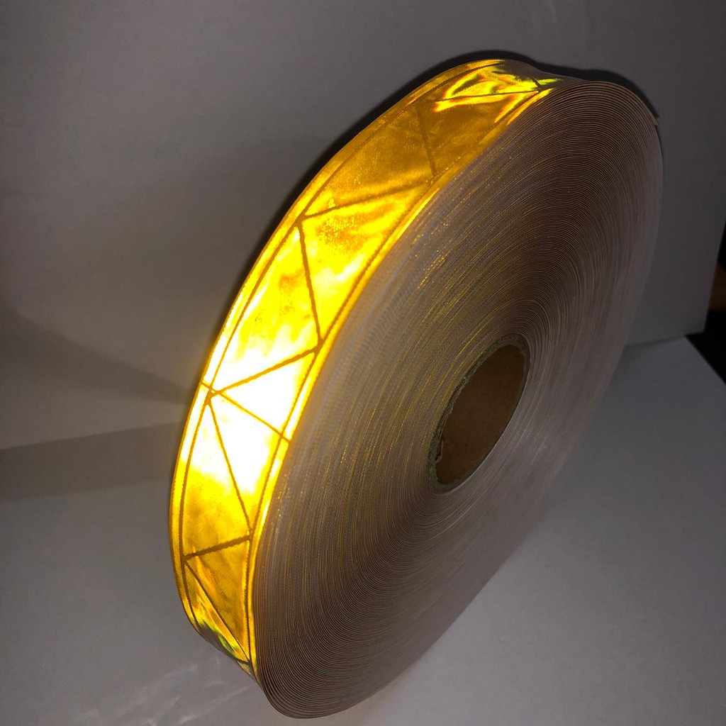 Pita scotchlite skotlet scotlight reflektor PVC Kuning 2,5 cm isi 50 meter