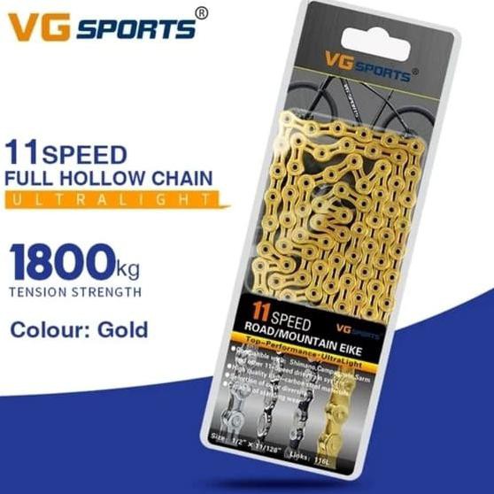 All About Gowess_ Vg Sports Rantai Sepeda 11 Speed Gold Full Hollow Gold - Rantai Sepeda