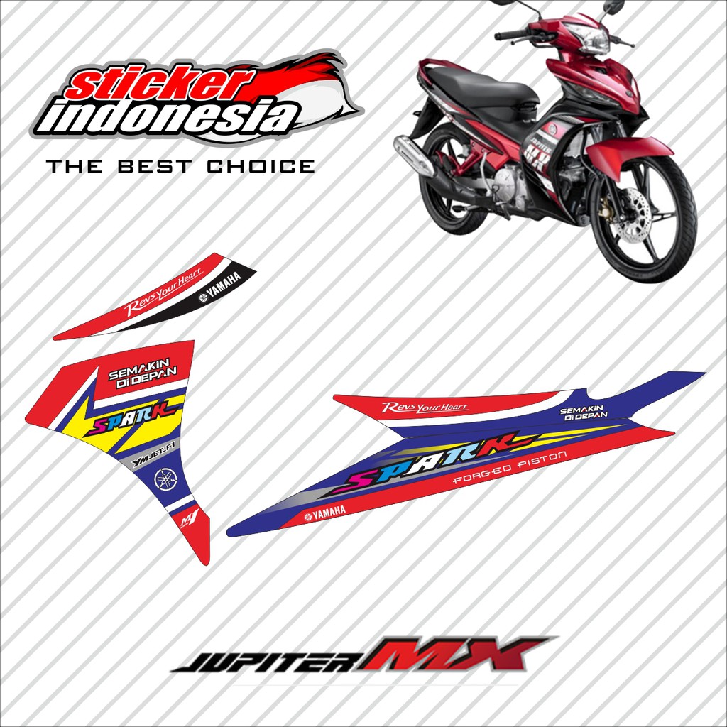 Striping Jupiter Mx 135 Striping Mx New Sticker Jupiter Mx  SPARK MERAH BIRU