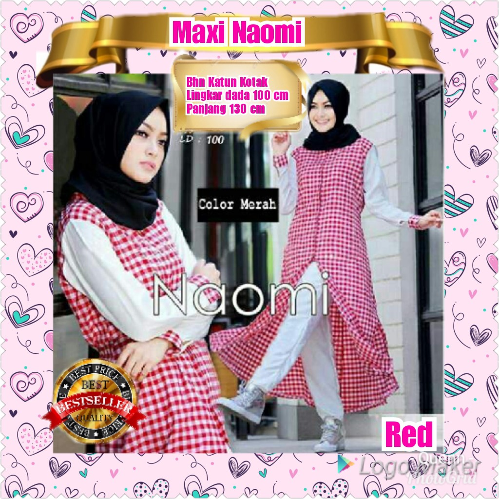 TERMURAH MAXI NAOMI RED / BLACK / DRESS/ TERBARU/TERPOPULER/TERLARIS/KONDANGAN/TERMURAH