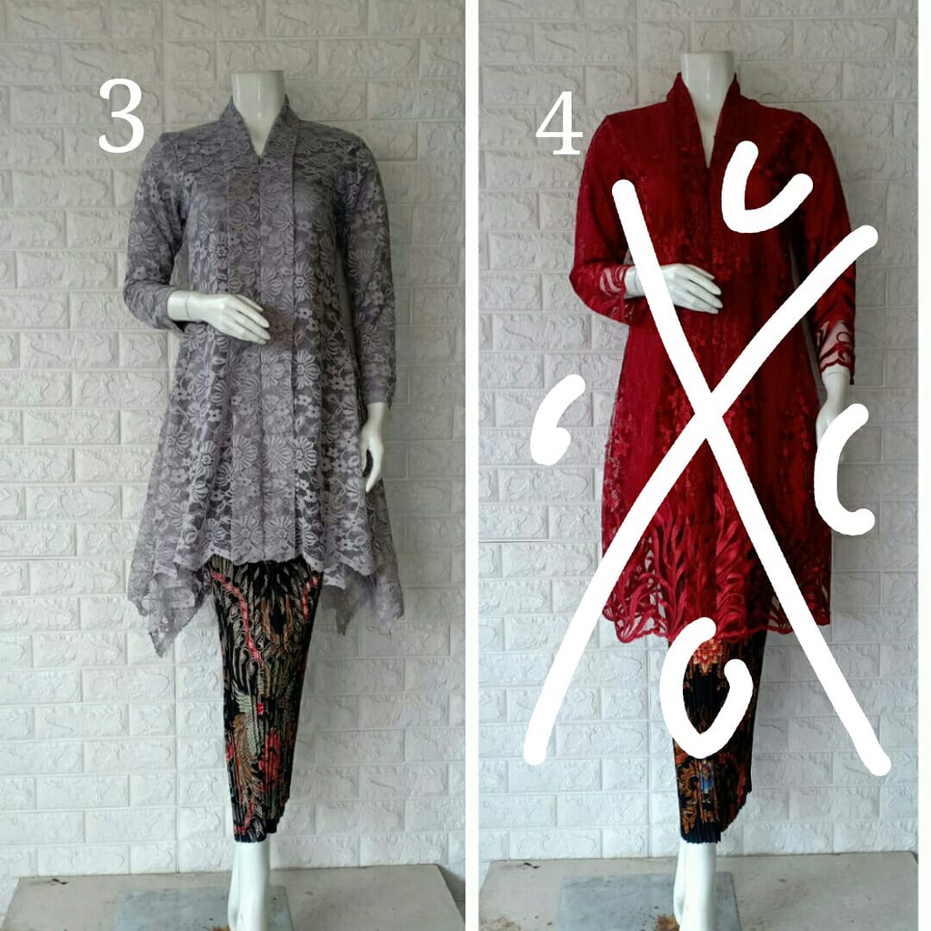 set kebaya floy tunic brokat non gliter