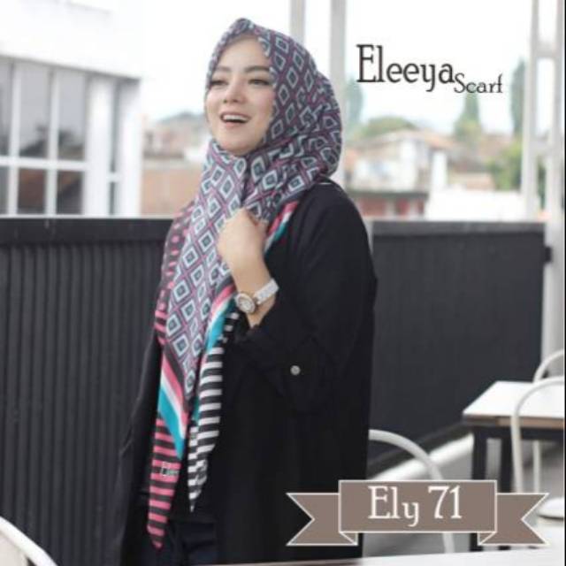 HIJAB SEGIEMPAT MOTIF ELY 71 II  Eleeya Scarf