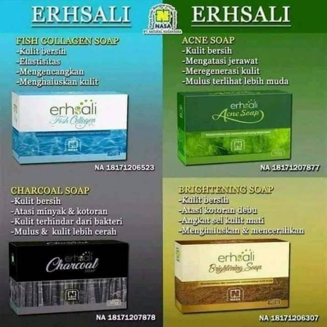 ERSHALI SOAP NASA ORIGINAL  (sabun perawatan kulit wajah)