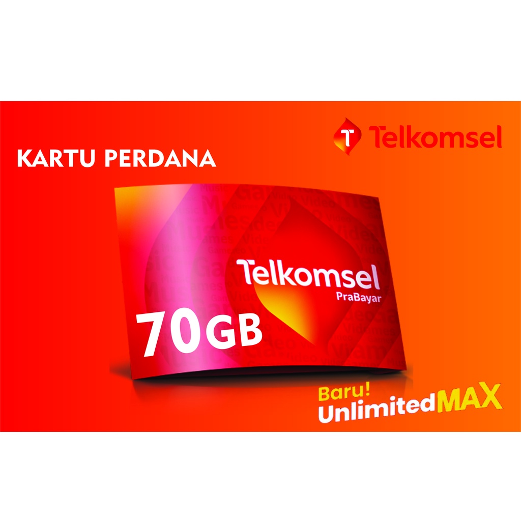 Kartu Perdana Telkomsel Kuota Internet 70GB Unlimited Max