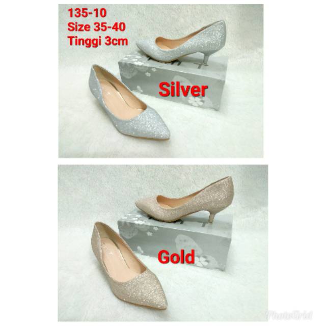 Sepatu kerja heels glitter TMT 135-10 /glitter