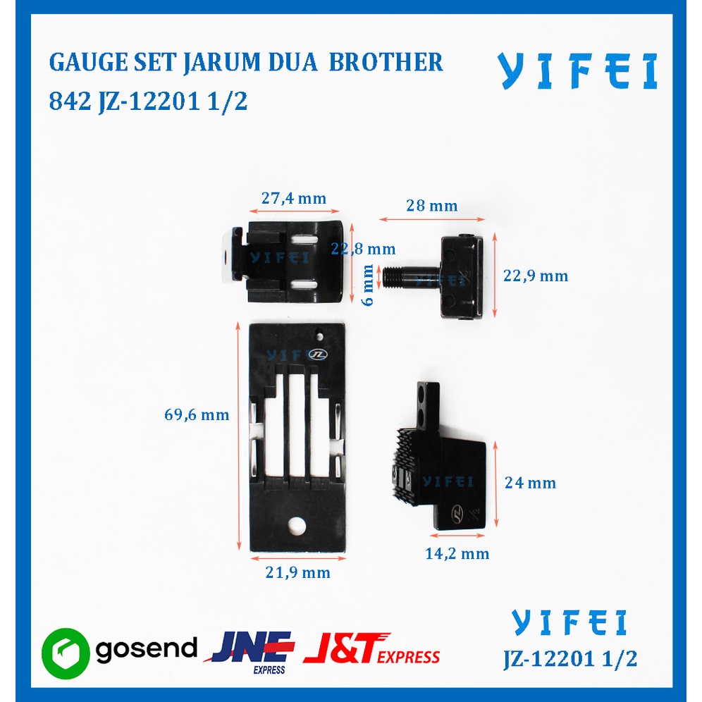 GAUGE SET JARUM DUA BROTHER 842 YIFEI-12201 1/2&quot;