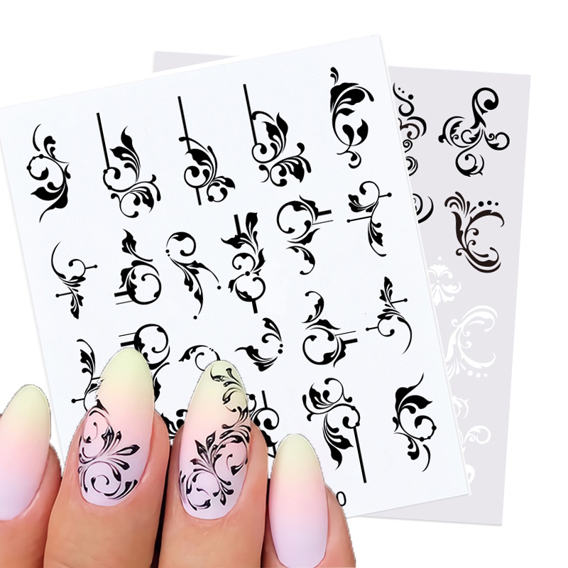 Harunouta Stiker Decal Transfer Air Motif Buah / Bunga / Daun Untuk Dekorasi Nail Art / Kutek Gel UV