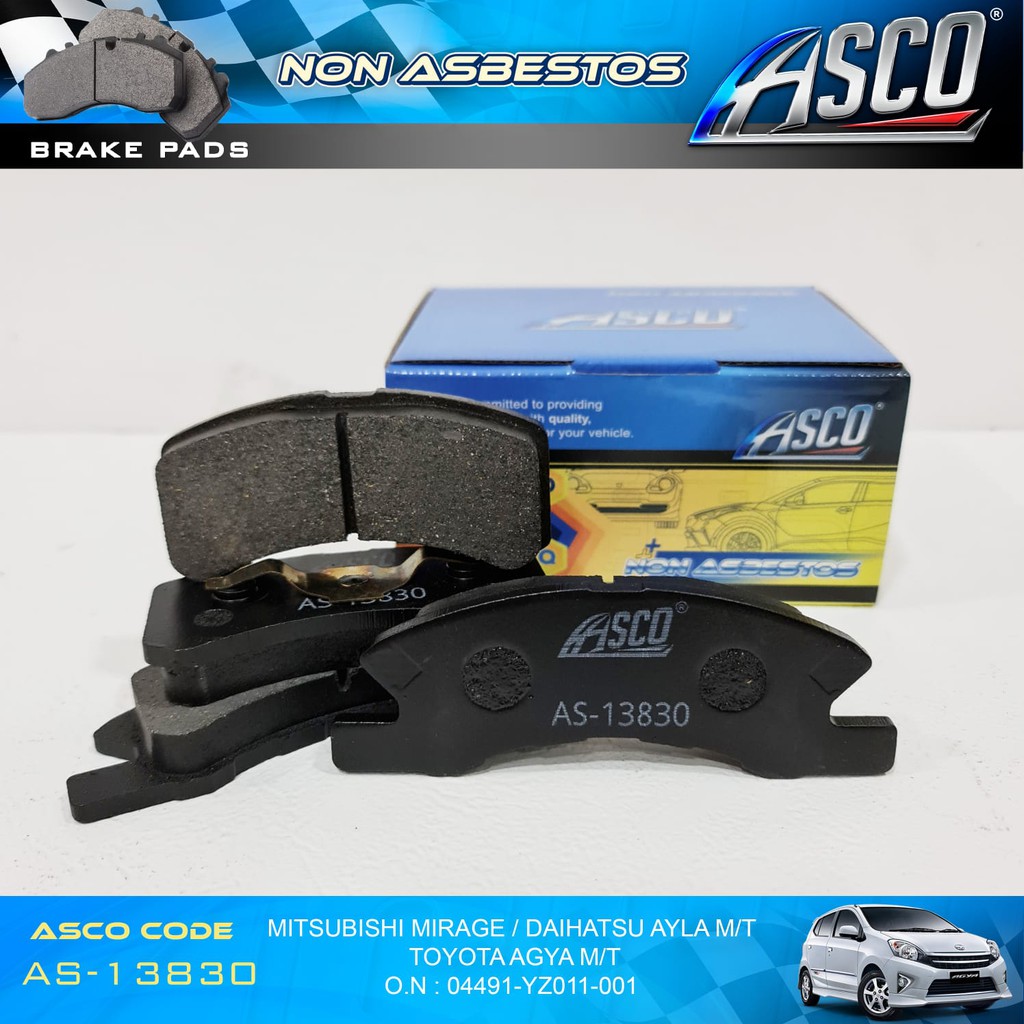 Brake Pad Depan Set Agya-Ayla-Mirage ASCO Non Asbestos